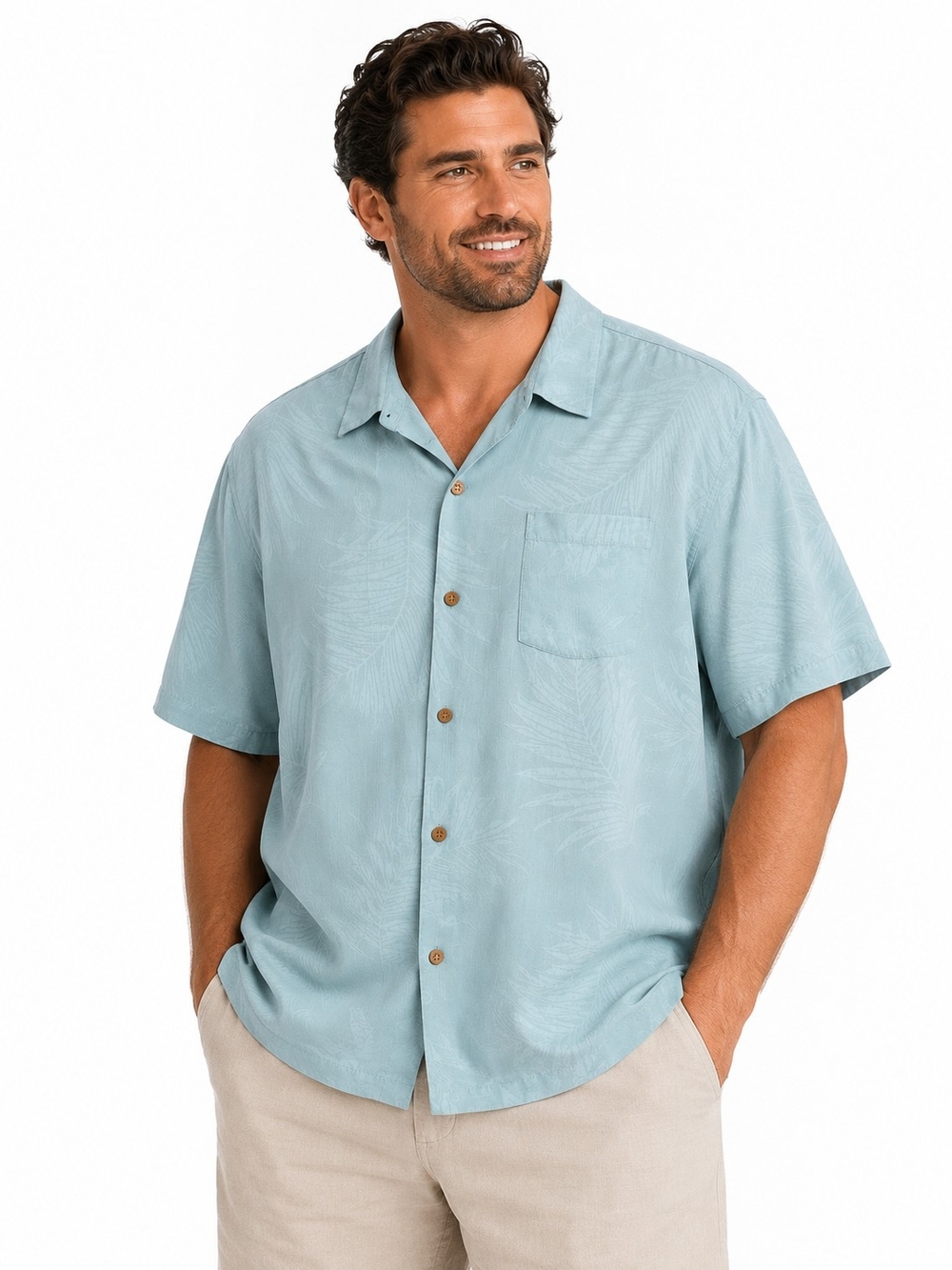 Tommy Bahama Seafoam Textured Button-Up Shirt